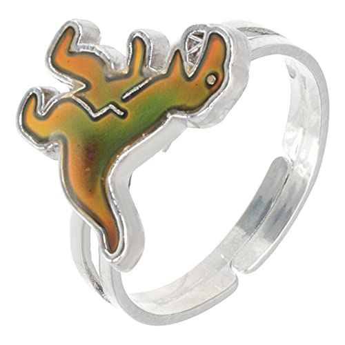 1 STK. Stimmungsring in Dinosaurierform Wechselnde Farbe Gefühl Fingerring Verstellbarer Offener Ring für Kinder Frauen Cover
