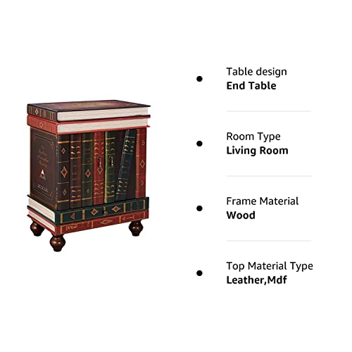 Design Toscano The Lord Byron Vintage Decor Stacked Books End Table Storage Furniture, 28 Inch, Full Color #TOP1
