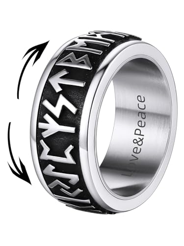 Bague fêtes des pères celtique anneau rotatif original en acier