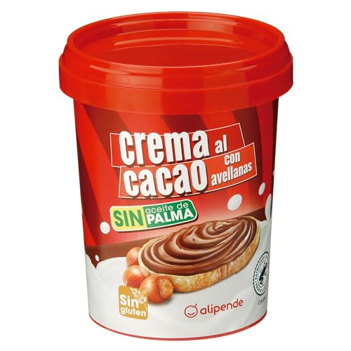 Alipende Crema al Cacao con Avellanas, Sin Aceite de Palma, Sin Gluten, 500g