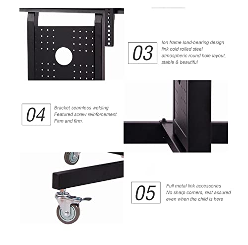 Mobile TV Cart for 32-65 Inch LCD Plasma Flat TVs Up to 88lbs Move TV Trolley Floor Stand with 4 Locking Wheel VESA 600x400mm4