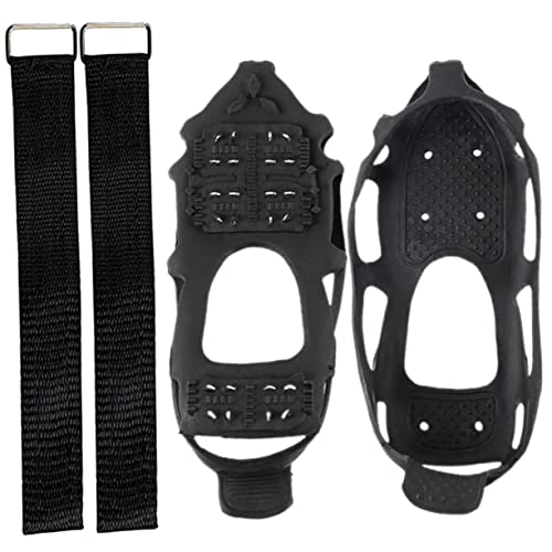 TINEASUR 1 Set 24 Teeth Crampons Anti-Slip Ice Grippers Anti-Slip Shoe Accessory Ice Cleats for Boots Portable Shoe Grippers Anti-Slip Shoe Covers Climbing Anti-Slip Spikes Outdoor Supplies