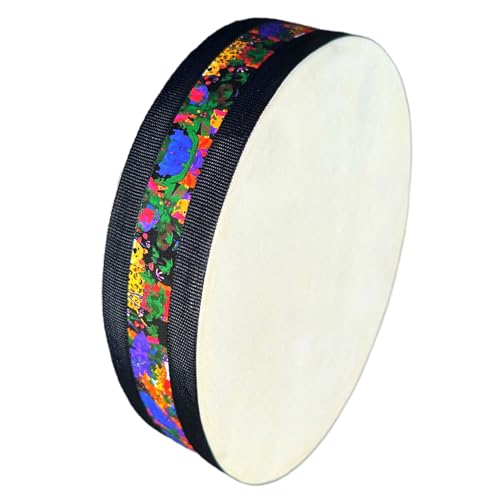 RUOSWTE 10'' Handmade Wooden Sheepskin Ocean Drum Simulates the Sound of Ocean Waves, Healing Instrument for Meditative Recreation, Yoga Meditation, Relaxation and Stress Release.