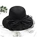 Haoohu Women's Church Derby Hat Wide Brim Bow Bucket Hat Wedding Dress Cap Fascinator Bridal Tea Party Headwear Black