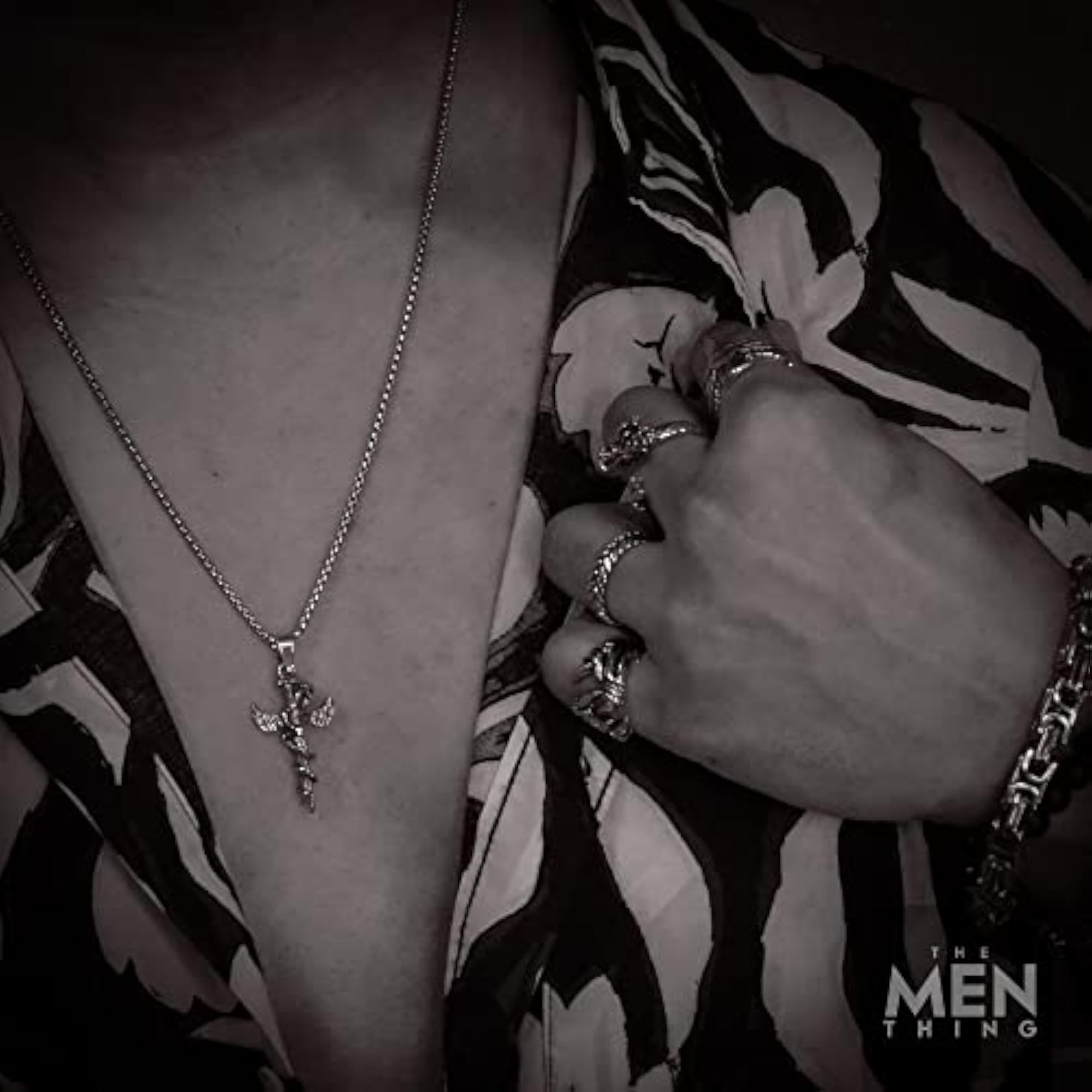 Men's Alloy Sword of Angle Pendant Necklace with Chain