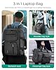 bagsmart 3 In 1 Laptop Bag for Men, Computer Briefcase 17.3 Inch Laptop Water-Repellent Shoulder Bag, Computer Bag Business Travel Office, Black #1