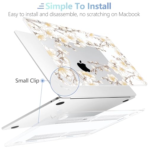 Image of MEEgoodo Case for M5 /M4 /M3 /M2 MacBook Air 13 inch 2026 2025 2024 2022, Fit Model A3449 /A3240 /A3113 /A2681, Case Compatible with MacBook Air 13.6-inch, Cherry Branches