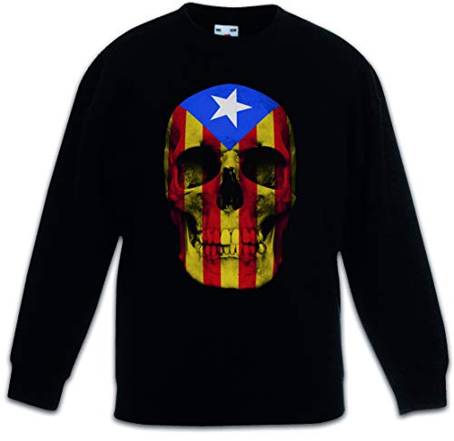 Sweat-shirt Catalonia Skull Flag pour enfants garçon fille pullover noir coton