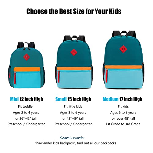 HawLander Preschool Kids Backpack, 12 inch Toddler Backpacks for Boys with Chest Strap, Blue Green - Image 7