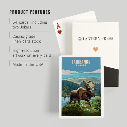 Lantern Press Fairbanks, Alaska, 52 Naipes Póker miniatura 3