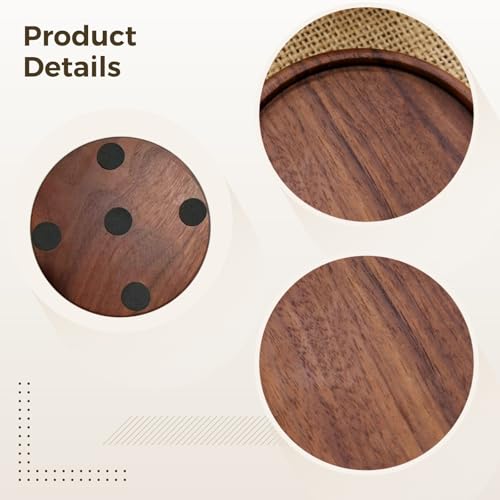 Dessous de verre en bois de noyer premium, élégance pour table