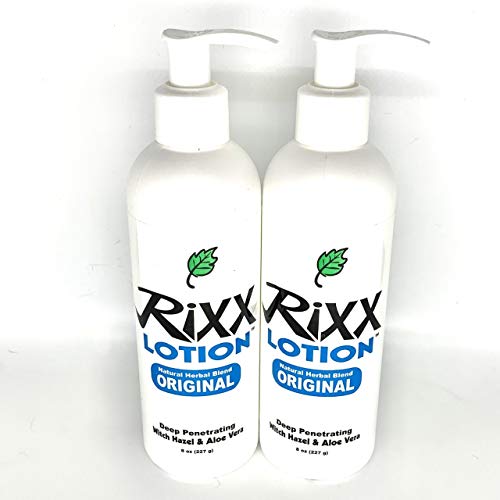 Rixx Lotion Original Natural Herbal Blend (2-pack) with Witch Hazel, Aloe Vera, Shea Butter, Hyaluronic Acid & Essential Oils. Moisturizer and Skin Toner for Face and Body.
