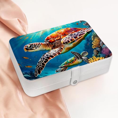 Boîte à bijoux de voyage tortue mignonne pour vos déplacements