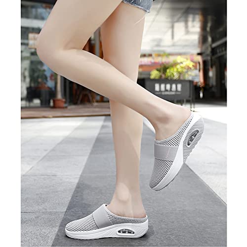 Sapatos de caminhada femininos sem cadarço com almofada de ar - sapatos de caminhada ortopédicos par