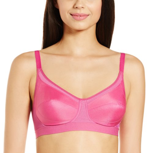 Image of Triumph Triaction Women's Sports Bra Wireless Non Padded Support Bra Breathable Mesh High Coverage Gym Bralette Cross Back Stretchable Activewear White Solid Design Pack of 1