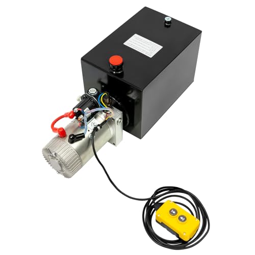 15QT Single Acting Hydraulic Power Unit, 1.6KW 22MPA Large Capacity Power Unit, DC 12V Pump for Dump Trucks, Tractors, Boat Lifts, and Industrial Equipment