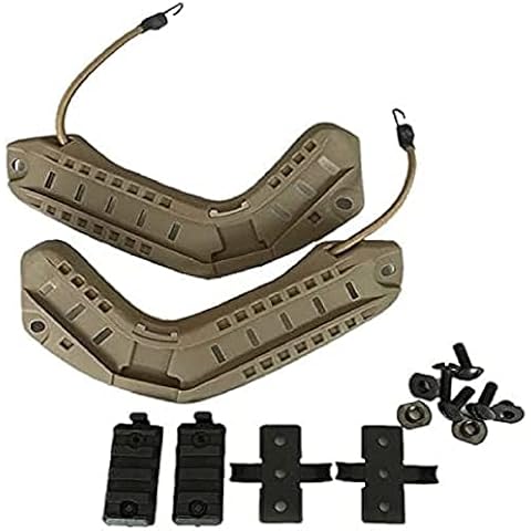 HANSTRONG GEAR Tactical Airsoft Helmet Side Rail Guide Set + NVG DEVGRU Lanyard for FAST PJ BJ Helmet (DE) … Cover