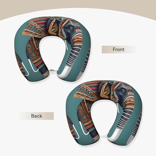 Almohada de viaje con patrón de elefante azteca miniatura 3