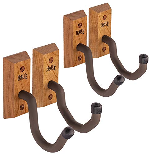 Hold Up Displays - Horizontal Gun Rack Hooks Hanger Storage for Any Rifle Shotgun Bow Â– USA Made -Cherry 2-Pack