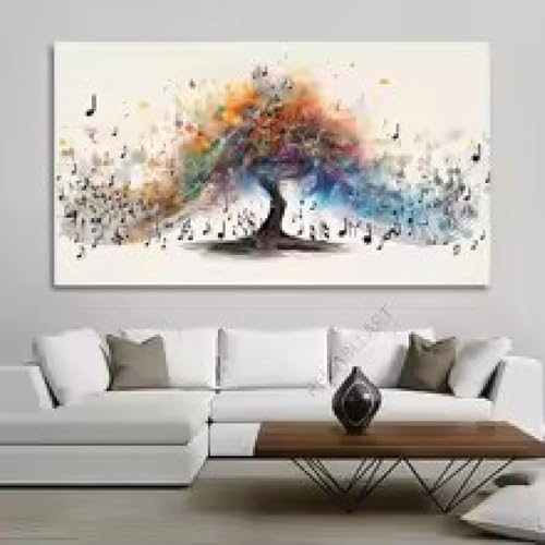 Toile musique abstraite 60x120cm pour habiller un mur vide sans cadre