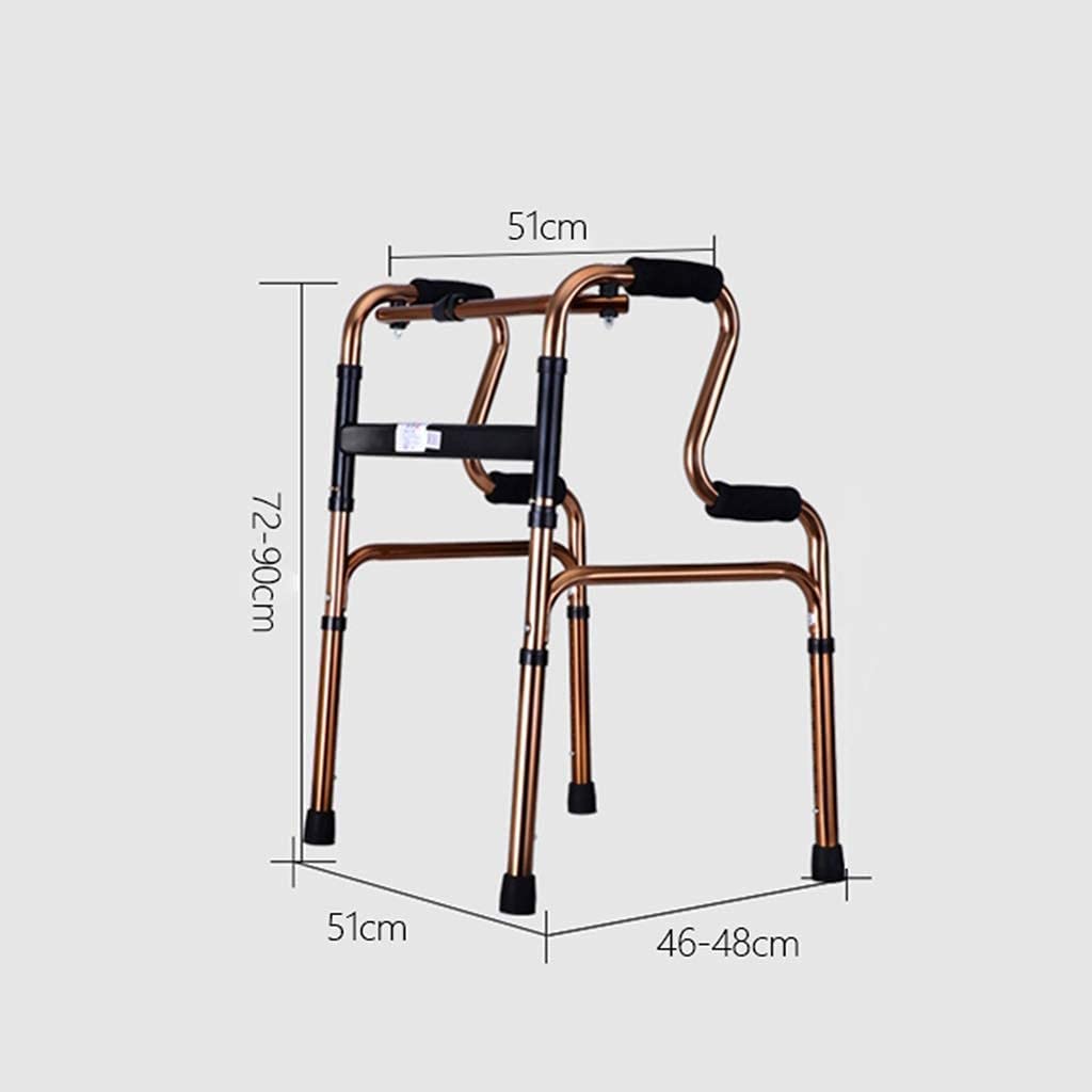 Útil andador para caminar con ruedas Andador plegable liviano Andador de altura ajustable para personas mayores discapacitadas Uso en interiores o exteriores, Ahorro de espacio, Sin ruedas + Asiento