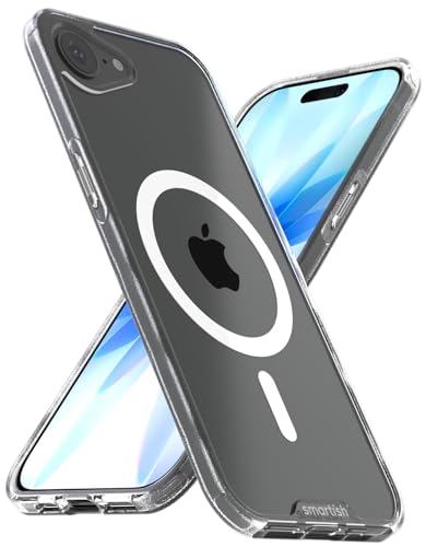 Image of Smartish iPhone 17e /16e MagSafe Clear Case - Gripmunk Magnetic Slim Case [Lightweight + Protective] Drop Tested Anti-Yellowing Thin Grip Clear Cover for Apple iPhone 17e /16e - Clearly Clear