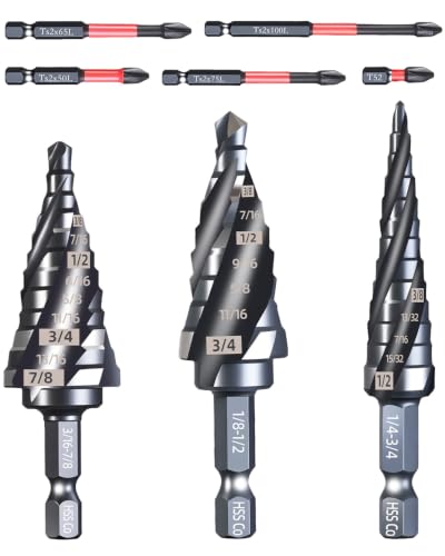 Unibit 1/8-7/8 Inch 8 PCS M35 Step Drill Bits W/Magnetic Screwdriver