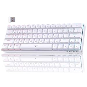 TMKB T63 Gaming Tastatur Mechanische Kabellos mit Red Switch,Bluetooth / 2.4G / Mit Kabel,RGB-Hintergrundbeleuchtung,weiße