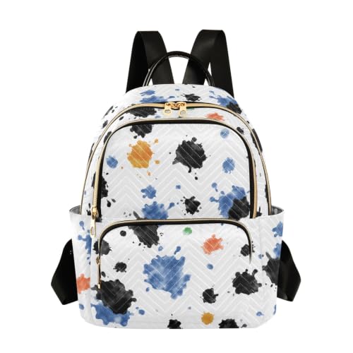 Sac à dos femme avec éclaboussures d'encre colorées, sac d'école léger et antivol décontracté