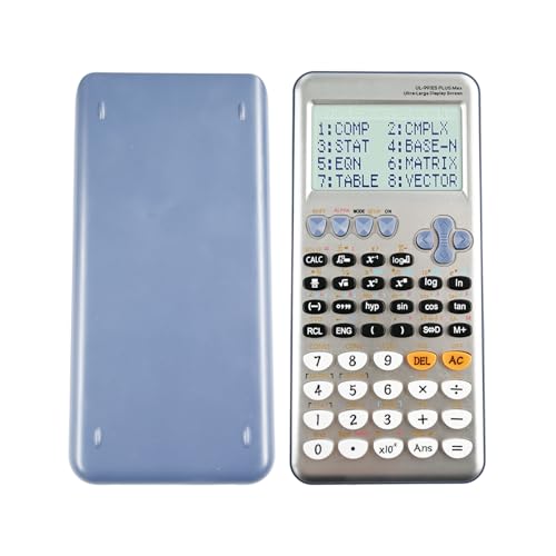 FX 991ES PLUS MAX - Calculadora científica con 417 funciones, calculadora científica con pantalla extragrande de 2 líneas de 10+2 dígitos para oficina, negocios, hogar, diario, color azul plateado