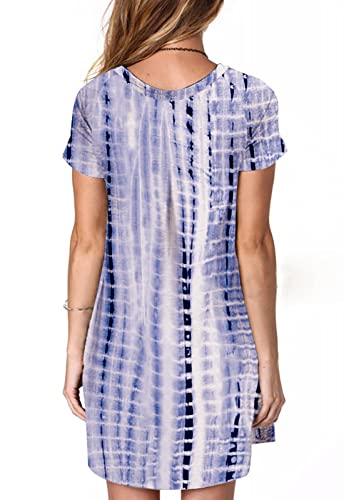 Image of Alaster Women's Casual Summer T Shirt Dress Loose Short Sleeve Tunic Dress with Pocket for Women