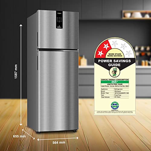 Image of Whirlpool 231 L 2 Star IntelliFresh Convertible Inverter Frost Free Double Door Refrigerator (IFPRO INV CNV 278 GERMAN STEEL(2s)-TL)