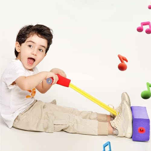 Image of CRIYALE Kids Pogo Jumper Fun and Safe Pogo Stick for Toddlers, Bouncing Toy for Ages 3 and up Holds up to 250lbs, Durable Foam Bungee Jumping Stick Makes Squeaky Sounds Improves Balance (Purple)