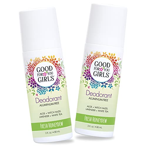 Good For You Girls Aluminum-Free, Natural Deodorant for Kids, Pre teens, Teens, Safe & Effective Odor Control, Clear Roll-On, Natural Fragrance, Vegan, Made in USA | Fresh Honeydew, 3 oz (Pack of 2)