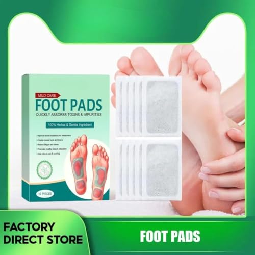 Image of Foot patch (Pack of 1) Herbal And Gentle Ingredient Detox Foot Pads (10 pieces), Natural Ingredients for Sleep Aid, Pain Relief, Toxin Removal with Bamboo Vinegar and Acupoint Micro-Massage Technology