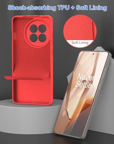 Image of DIZORO Compatible with OnePlus 13r 5G Back Cover with Upgraded Square Edges for Camera Protection Shockproof Flexible Matte Liquid Silicone Mobile Phone Case (Rose Red)
