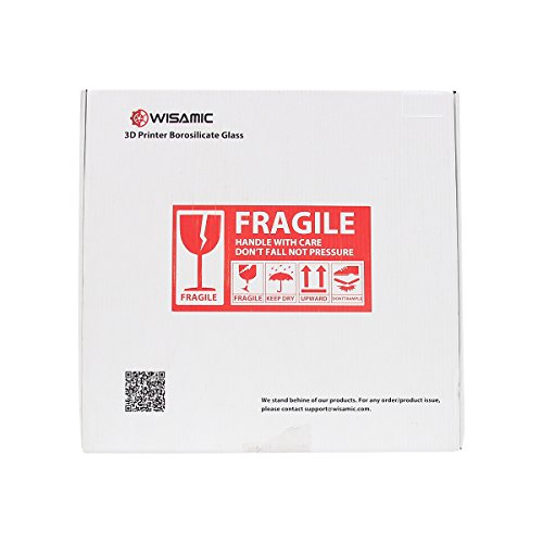 Wisamic Borosilicate Glass Plate Bed 220x220x3mm for 3D Printers MK2/MK2A/MK3, Anet A8, Anet A6, Reprap, Mendel