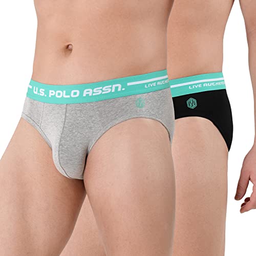 Image of U.S. Polo Assn. Men Logo Waistband Cotton Stretch IYAH Briefs - Pack of 2