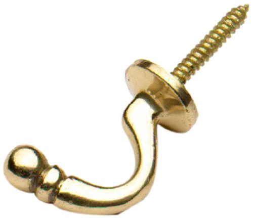 Bulk Hardware BH01643 40 mm Kugelkopf-Gardinen-Raffhalter (Packung à 2), Messing/Weiß, Stück