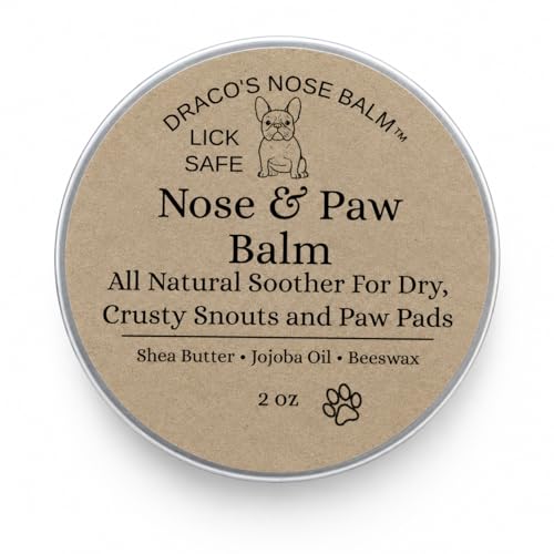 Draco's Nose Balm- All Natural Nose & Paw Balm- Lick Safe- Soothes & Deeply Moisturizes Dry, Crusty Snouts & Paw Pads (1 oz)