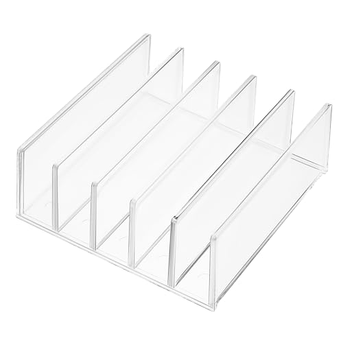 Lurrose Transparent Multipurpose Bookend Vertical Storage Rack for Office Home Study Lightweight and File Organizer Modern Design for Aesthetics and Cleanliness