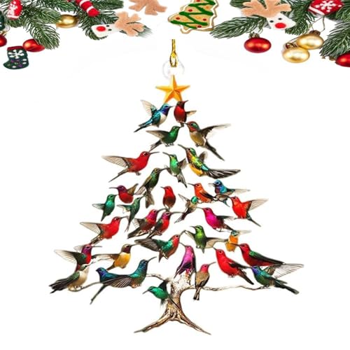 The Enchanting Hummingbird Christmas Ornament, Detersine/Dailyfamilystore7/Averageon/Mountain-A1 Hummingbird Christmas Ornament, Winter Bird Stacking Tree Xmas Decor, for Hummingbirds Lover (1)