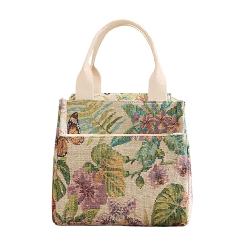 Ranley Bolsa De Almuerzo Con Aislamiento Térmico,Bolso Floral Impermeable Contenedores | Bolsas De Almuerzo Para Mujeres,Para Adultos Niños Viaje Exterior Oficina Trabajo Comida Niñas