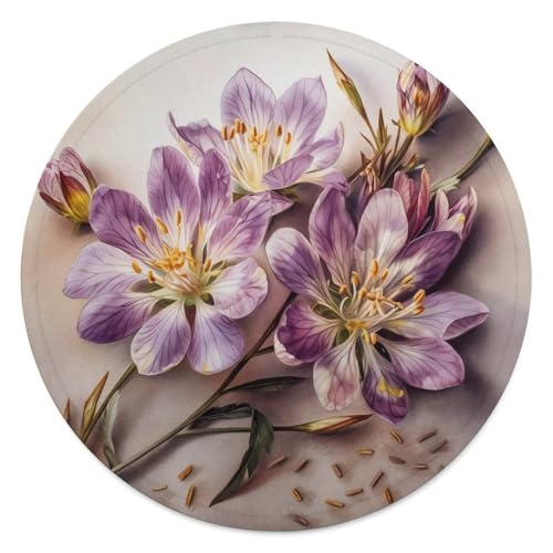 Couverture de plage ronde microfibre anti-sable grand format imprimé fleurs - 2