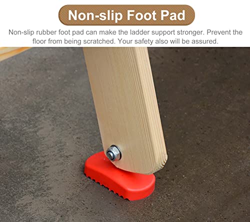 Escalera para literas estable con peldaños de madera para cama elevadora 6