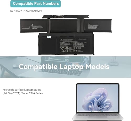 Batterie G3HTA071H Microsoft Surface Laptop Studio 1 modèle 1964 56,3 Wh - 3