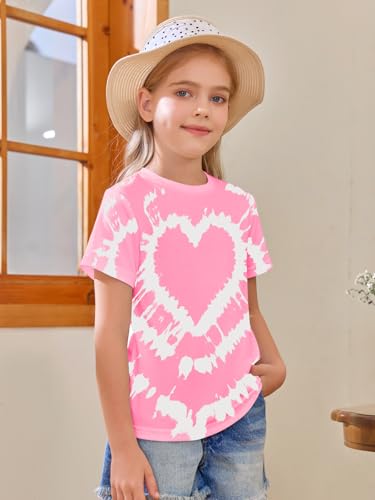 Image of Girls Short Sleeve T Shirts Kids Summer Tops Crewneck Tees 5-14 Years