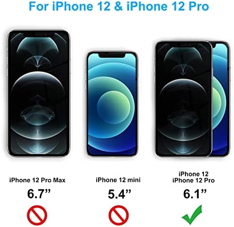 3-Pack Premium Screen Protectors for Apple iPhone 12 Pro/ 12 6.1-Inch, HD Clear Bubble-Free Tempered Glass Film, 0.3mm 9H Hardness, Full Coverage Protection, Anti-Crack, Anti-Fingerprints