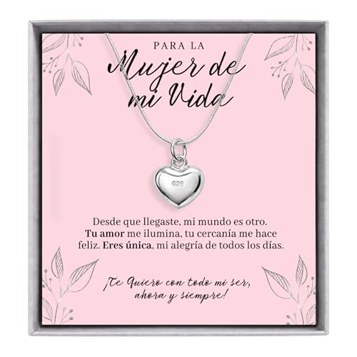 Regalos Originales Para Mujer Collar Corazon Colgante Plata 925 - San Valentin Regalos Mujer - Regalo De Cumpleaños Aniversario Pareja Esposas Novia Enamorados Bodas - Incluye Caja Listo Para Regalar Regalos Originales Para Mujer Collar Corazon Colgante Plata 925 - San Valentin Regalos Mujer - Regalo De Cumpleaños Aniversario Pareja Esposas Novia Enamorados Bodas - Incluye Caja Listo Para Regalar