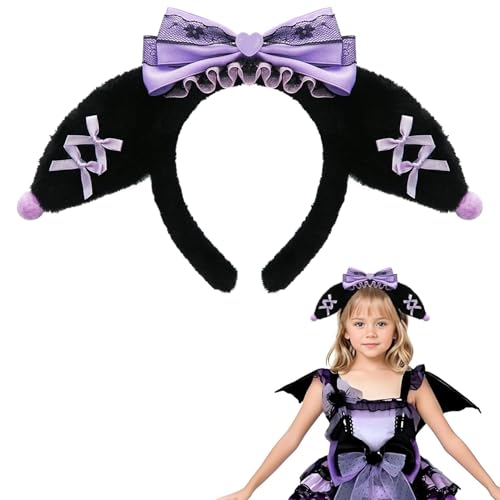 Pensar Fashion Halloween Headbands for Women Cute Furry Purple Headband for Kawaii Halloween Costume Cosplay Make Up Spa Washing face Party